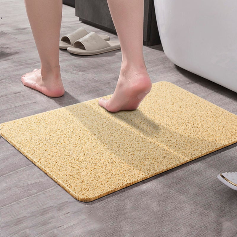 Asvin Soft Textured Bath, Shower, Tub Mat, 24x16 Inch, Phthalate Free, Non Slip Comfort Bathtub Mats with Drain, PVC Loofah Bathroom Mats for Wet Areas, Quick Drying - Image 2